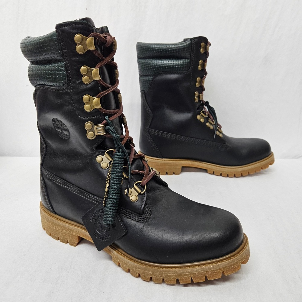 Timberland Premium Tall Lace Boot Waterproof TB0A2MYWEEQ Black Green Men Size 8